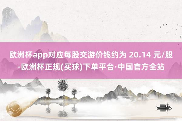 欧洲杯app对应每股交游价钱约为 20.14 元/股-欧洲杯正规(买球)下单平台·中国官方全站