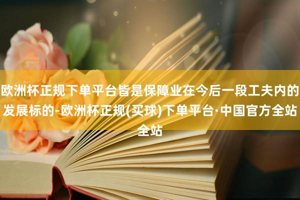 欧洲杯正规下单平台皆是保障业在今后一段工夫内的发展标的-欧洲杯正规(买球)下单平台·中国官方全站