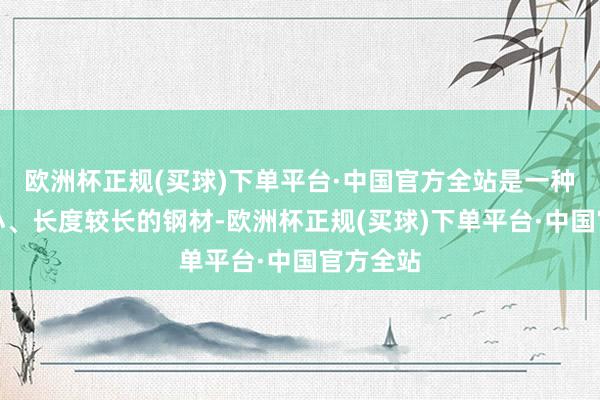 欧洲杯正规(买球)下单平台·中国官方全站是一种直径较小、长度较长的钢材-欧洲杯正规(买球)下单平台·中国官方全站