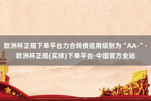 欧洲杯正规下单平台力合转债信用级别为“AA-”-欧洲杯正规(买球)下单平台·中国官方全站