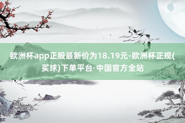 欧洲杯app正股最新价为18.19元-欧洲杯正规(买球)下单平台·中国官方全站